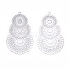 Tarnish Resistant 304 Stainless Steel Filigree Pendants X-STAS-R102-10P-2