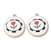Plating Eco-Friendly Printed Alloy Pendants AL-CBAE25B-01F-G-1