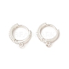 Brass Micro Pave Clear Cubic Zirconia Hoop Earring Finding KK-C018-01A-P-1