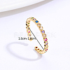Stainless Steel Open Cuff Rings with Colorful Cubic Zirconia IO9969-3