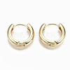 Brass Huggie Hoop Earrings X-KK-S356-151G-NF-1