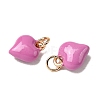 Brass Enamel Charms KK-U027-13-03G-2