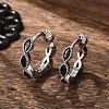 Brass Micro Pave Cubic Zirconia Huggie Hoop Earrings EJEW-K083-34P-A-1
