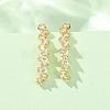 Brass Pave Cubic Zirconia Stud Crawler Earrings KK-CBAA351-07G-1