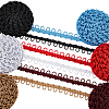 5 Bags 5 colors Polyester Braid Trims with Elastic Button Loops OCOR-NB0001-54-1