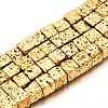 Electroplated Natural Lava Rock Beads Strands G-S374-005F-1