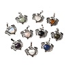 Natural & Synthetic Mixed Gemstone Heart Pendants KK-K331-01AS-2