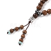 Natural & Synthetic Stone and Wood Beads Necklace NJEW-JN03743-4