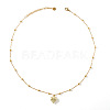 Valentine's Day 304 Stainless Steel Heart Pendant Satellite Chain Necklaces for Women JN5423-2-1
