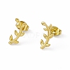 PVD Vacuum Plating 304 Stainless Steel Tiny Leafy Branch Stud Earrings for Women EJEW-P212-11G-1