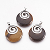 Natural Tiger Eye Pendants KK-F751-D01-1
