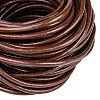 3mm Saddle Brown Color Cowhide Leather Beading Cords X-WL-A002-12-2