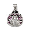 Brass Micro Pave Cubic Zirconia Pendants KK-A260-07A-P-1