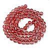 Frosted Transparent Glass Bead Strands GLAA-P065-10mm-06-5