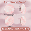 2Pcs 2 Styles Marble Pattern Porcelain Cup Coasters AJEW-CP0009-18C-2