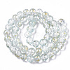 Transparent Spray Painted Crackle Glass Bead Strands GLAA-N035-03C-A09-2