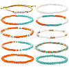 10Pcs Glass Seed Bead & Glass Stretch Bracelets ZB7764-4-2