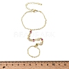 Brass Micro Pave Cubic Zirconia Mittens Bracelets BJEW-C156-01G-7