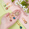 6Pcs 6 Styles Heart/Teardrop K9 Glass Imitation Tourmaline Pendants Decoration HJEW-NB00204-3