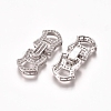 Brass Micro Pave Clear Cubic Zirconia Fold Over Clasps X-ZIRC-I038-26P-1