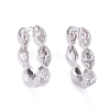Brass Micro Pave Cubic Zirconia Huggie Hoop Earrings LS-EJEW-K083-34P-B-1