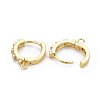 Brass Huggie Hoop Earring Findings ZIRC-Q022-033G-NF-2