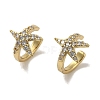 Rack Plating Brass Micro Pave Cubic Zirconia Cuff Earrings EJEW-R168-43G-02-1