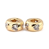 Brass Micro Pave Clear Cubic Zirconia Beads ZIRC-P091-01A-G-RS-1