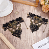 2Pcs Polyester Lace & Alloy & Resin Link Ring Bracelets BJEW-ME0001-25-4