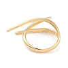 Brass Open Cuff Ring for Women RJEW-C102-07GP-3