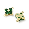 Rack Plating Brass Pave Cubic Zirconia Connector Charms KK-H474-20G-01-2