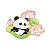 Panda with Lotus Enamel Pins JEWB-L028-02G-05-1