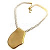 304 Stainless Steel Big Pendant RoundPolycotton Twisted Cord Necklaces for Women WG3C3B3-04-2