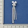 Bowknot Brass Rhinestone Tassel Big Pendants KK-I715-02S-03-3