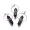 Natural Obsidian Wire Wrapped Pointed Big Pendants G-L520-I05-P-1