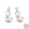 Anti-Tarnish Rhodium Plated 925 Sterling Silver Micro Pave Cubic Zirconia Pendants STER-A044-03P-1