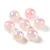 UV Plating Opaque Crackle Two-tone Acrylic Beads MACR-C032-01F-1