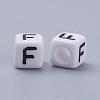 Letter F Acrylic Cube Beads X-PL37C9308-F-2