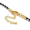 Leather Braided Cord Link Bracelets MAK-K022-01G-08-3