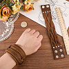 2Pcs 2 Styles Leather Wrap Snap Bracelets BJEW-CL0001-42-3