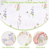 Flower Pattern Embroidered Polyester Tulle Lace Fabric DIY-WH0409-67-4