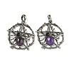 Natural Amethyst Pendants G-P547-05AS-06-1