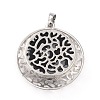 Natural Snowflake Obsidian Pendants with Hollow Platinum Brass Findings G-P448-A11-P-3