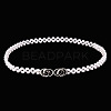 Alloy & Acrylic Imitation Pearl Beaded Elastic Chain Belts WG979C0-15-1