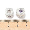 Brass Cubic Lilac Zirconia European Beads KK-A254-13S-01-2