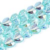 Electroplate Transparent Glass Beads Strands X-EGLA-N056-01A-03-1