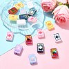 35Pcs 7 Colors UV Plating Rainbow Iridescent Acrylic Beads MACR-CJ0002-07-5