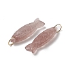 Natural Strawberry Quartz Carved Pendants G-G314-01G-01-2