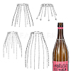 4Pcs Brass Rhinestone Chains Wine Glass Charms HJEW-OC00216-1