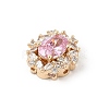 Brass Micro Pave Cubic Zirconia Beads KK-K297-29G-01-2